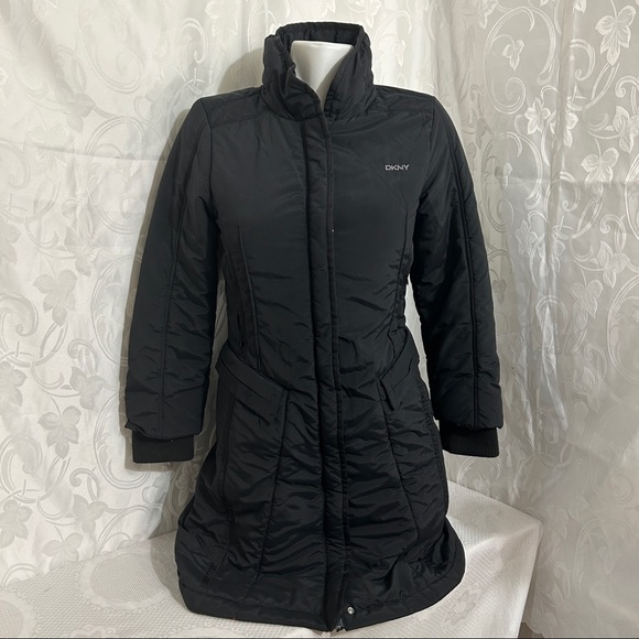 DKNY Black Waterproof Classic Parka Winter Jacket - Picture 10 of 10